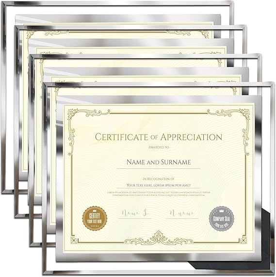 SESEAT 8.5 x 11 Certificate Document Frame Packs4 Diploma