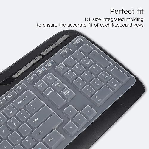 Miniatura 8 de Logitech MK710 MK710-RB MK735 MK700 - Teclado inalámbrico de escritorio Logitech MK710 MK735, protector de teclado impermeable de silicona, color