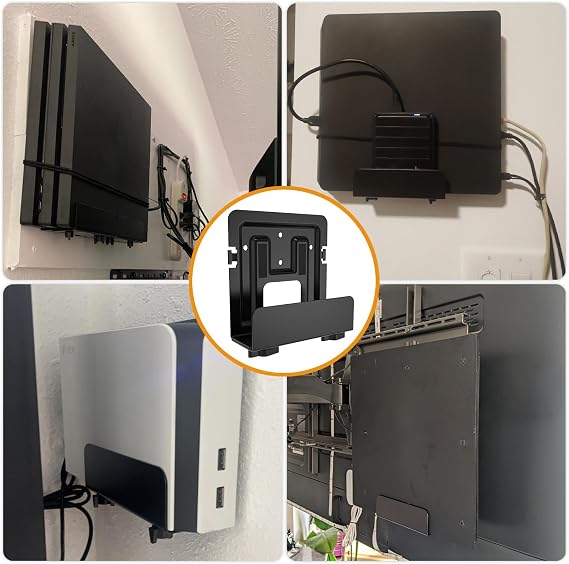 Cable Box Mount, Modem Mount, Adjustable Cable Box Wall Mount Bracket for Small and Wide Devices, Compatible with Media Players, Cable Boxes, Modems, DVD Players