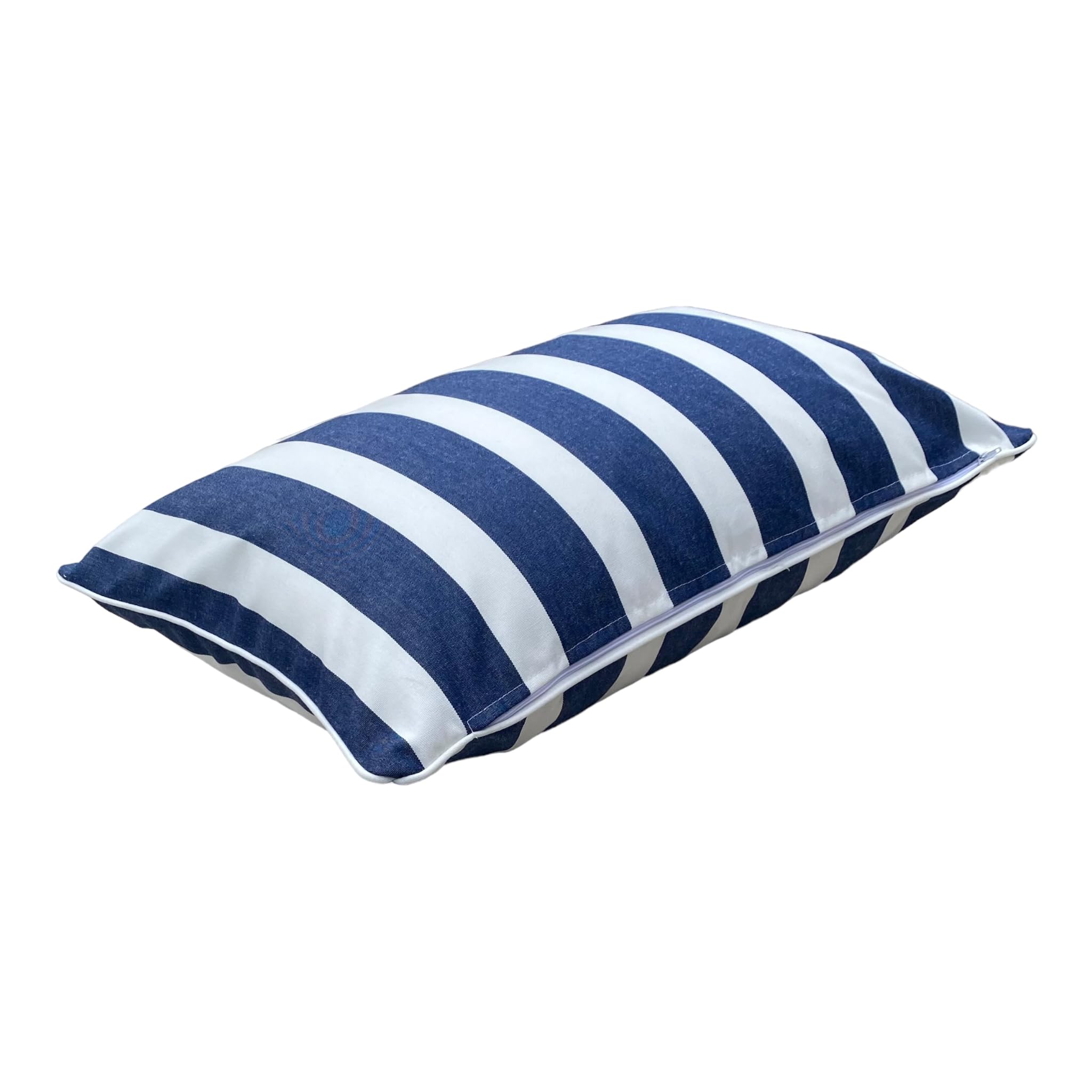 Kissenbezug 40x40 Cm (16x16 Zoll) – Blaue Streifen Mit Farbverlauf, Wählbar Aus 4 Stoffen (Seide, Polyester, Leinen, Plüsch)