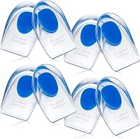 Wonderwin 8-Pack Large Gel Silicone Heel Cups & Lifts for Plantar Fasciitis, Achilles Tendonitis, Heel Spurs & Pain Relief - Men Women