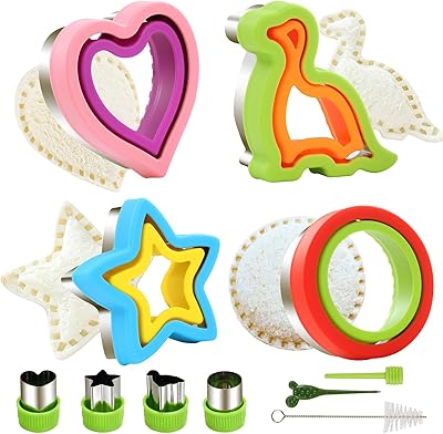 4 Pcs Sandwich Cutters for Kids Uncrustables Sandwich Maker Bread Decruster Pancake Maker 4 Pcs Small Cookie Cutters