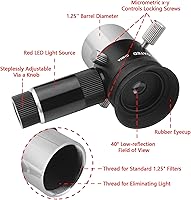 Vista 8 de Astromania Deluxe 12mm Illuminated Crosshair Eyepiece - for Perfectly Guided astrophotos