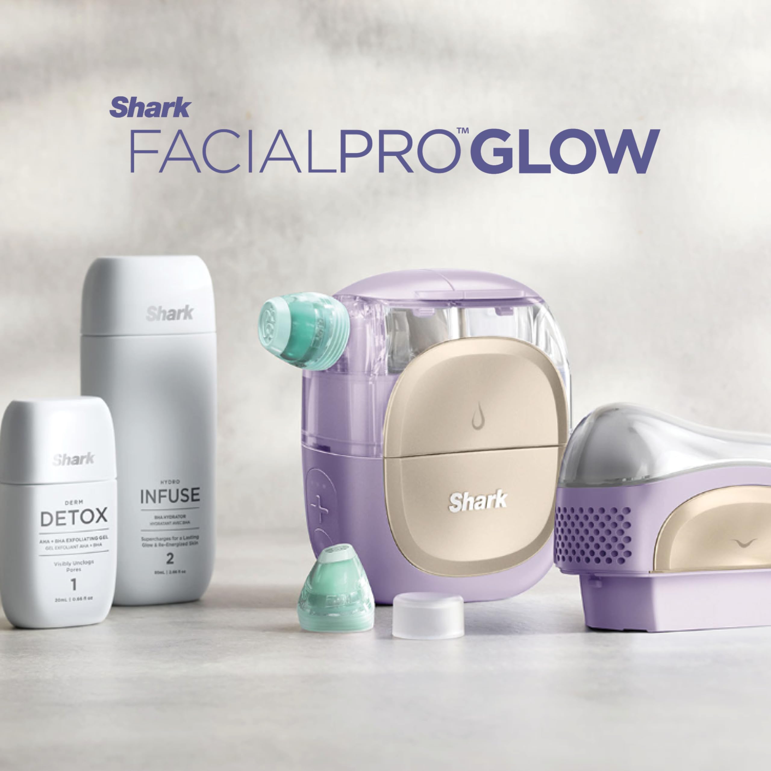 Shark FacialPro Glow at-Home Hydro-Powered Facial System with DePuffi Hot & Cold Therapy – Professional Spa Skincare Device for Pore Cleansing, Hydration, & Radiant Glow, Blue, FH320
