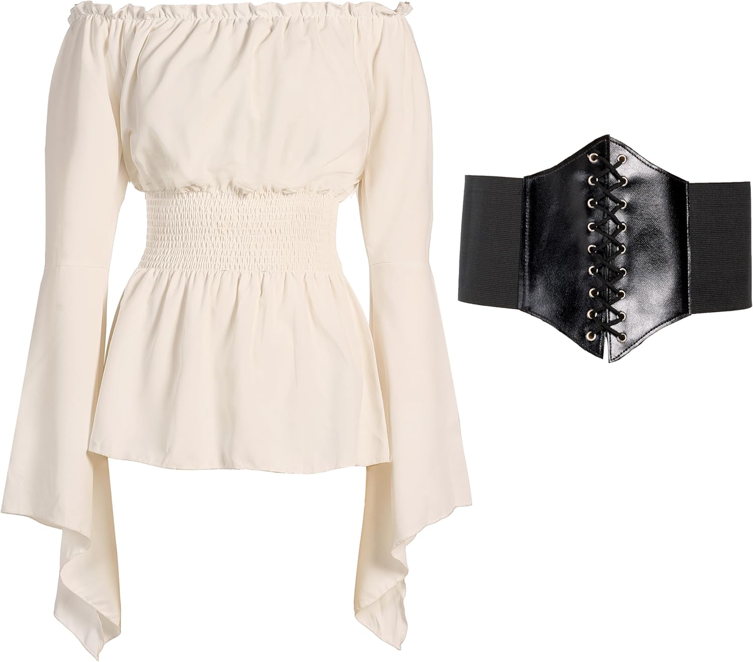 Spooktacular Creations Renaissance Pirate Top Shirt Costume Women, Medieval Blouse Top With Corset for Halloween Parties - Image 8