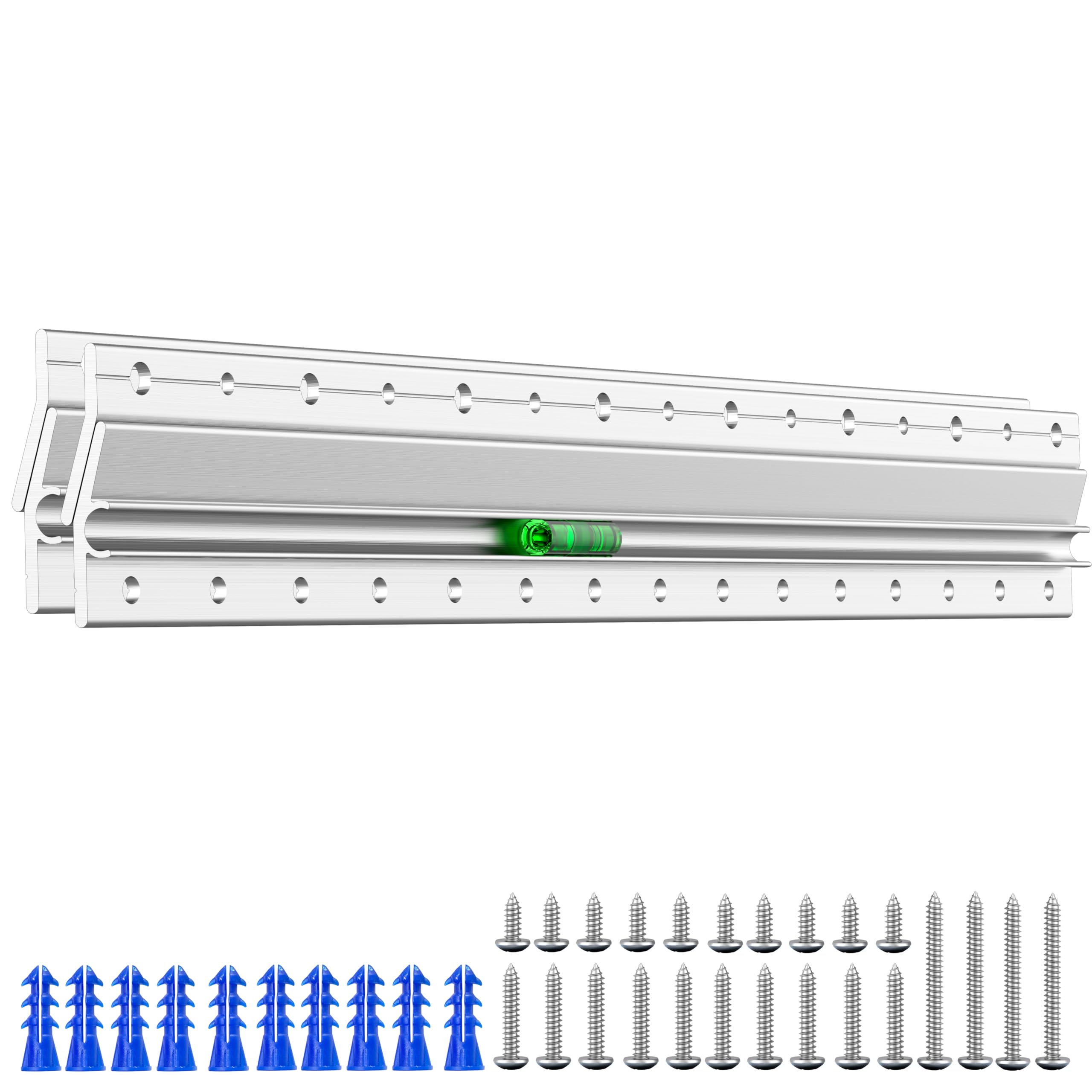 17.7" French Cleat Mirror & Picture Hangers - Built-in Level - Alloy Z Bar Cleat Hanger for Hanging Frames, Art, Canvas, Shlef, Cabinets - Secure Wall