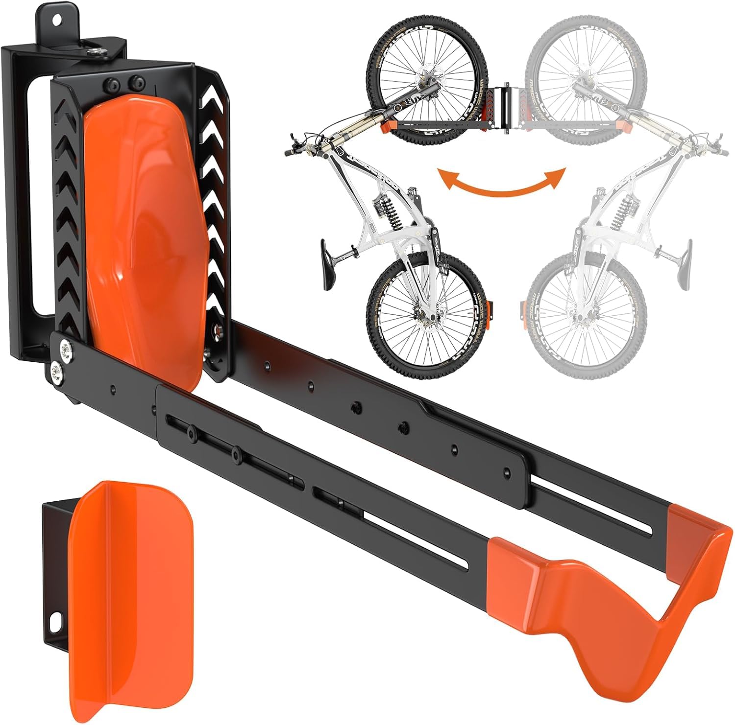 Support Mural Pivotant Pour Vélo JAGASOL - Gain De Place, Rangement Garage Sécurisé