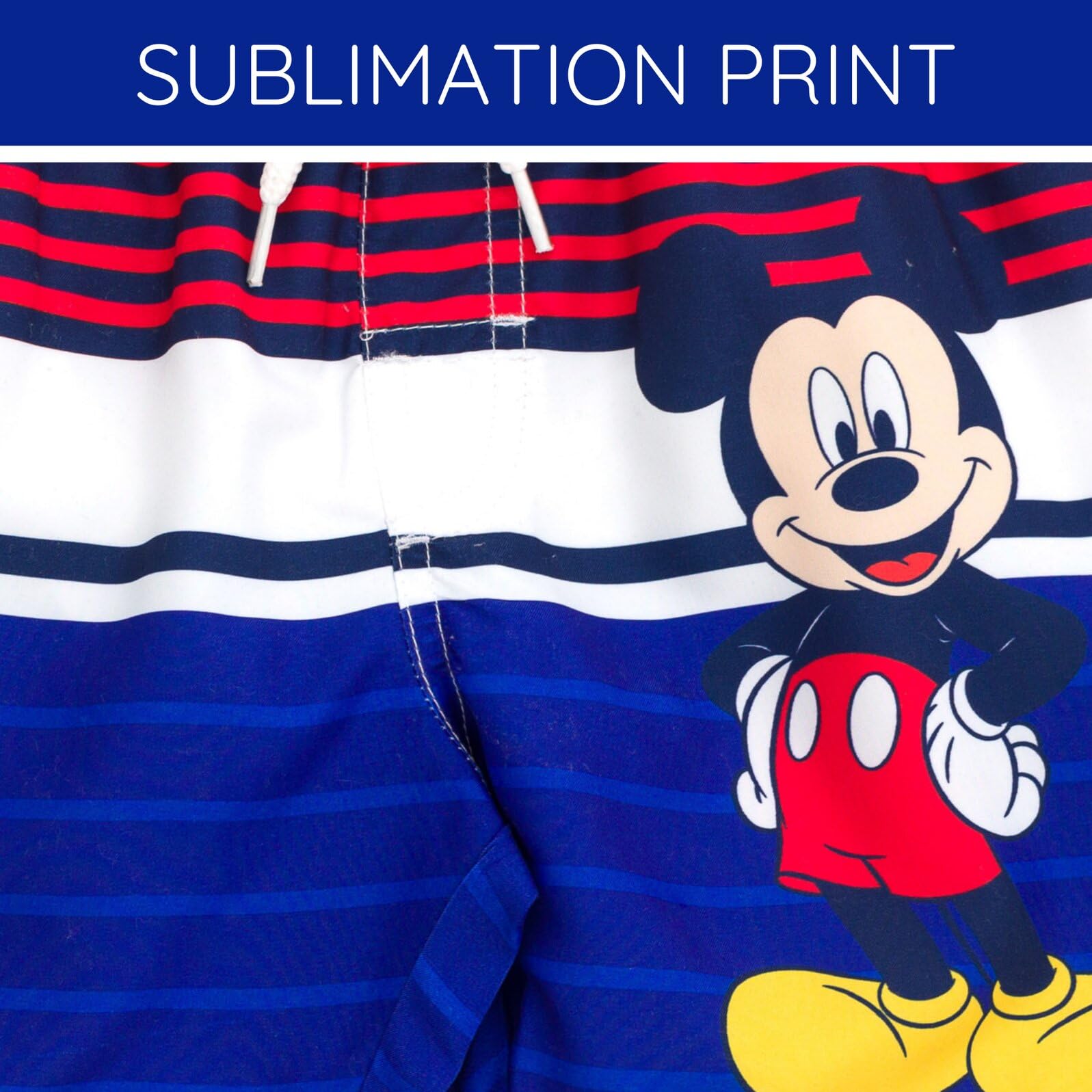 Disney Set da 2 pezzi con protezione anti-rash guard e costume da bagno per bambini e bambini | Protezione solare UPF 50+, maniche corte, elastico in vita, fodera in rete integrata