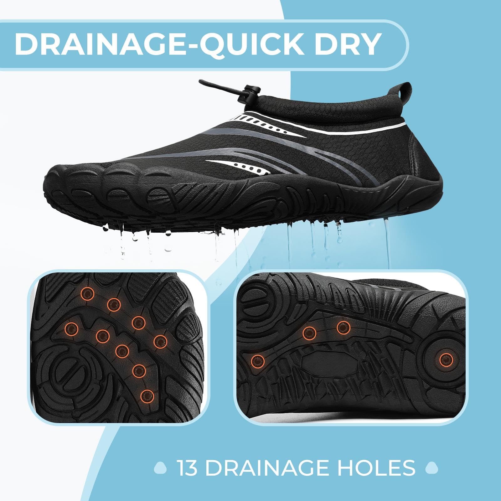 Mishansha Buty do wody Mężczyźni Kobiety Oddychające Buty plażowe Szybkoschnące Buty do nurkowania Gr.36-46
