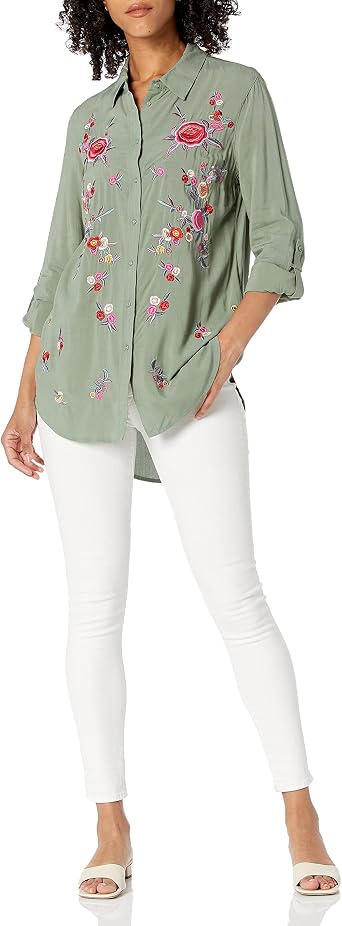 CAMISA LARGA BORDADOS - Rosa | ZARA España
