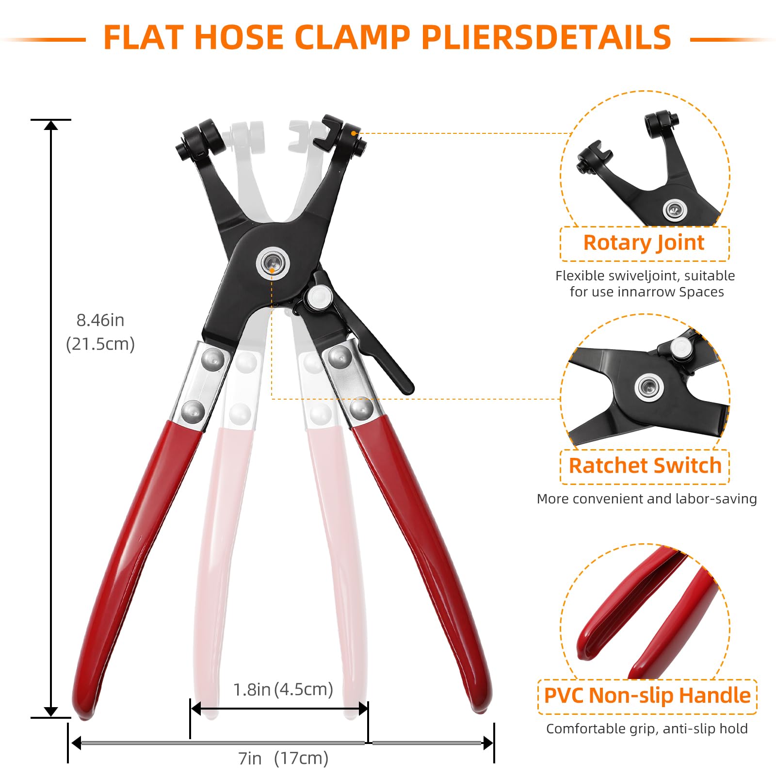 Kit di fascette stringitubo a molla da 5-25 mm, 142 pezzi, con pinza per tubo piatto girevole