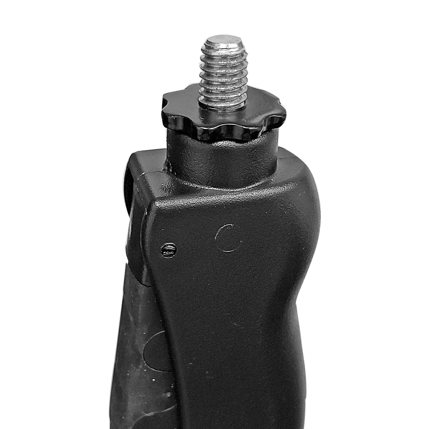 AxcessAbles MS-201RB stojak na mikrofon jednoręczny z obciążoną ciężką, okrągłą podstawą i szybką regulacją wysokości – teleskopowe ramię wysięgnika mikrofonu w zestawie, wysoki stojak mikrofonowy do