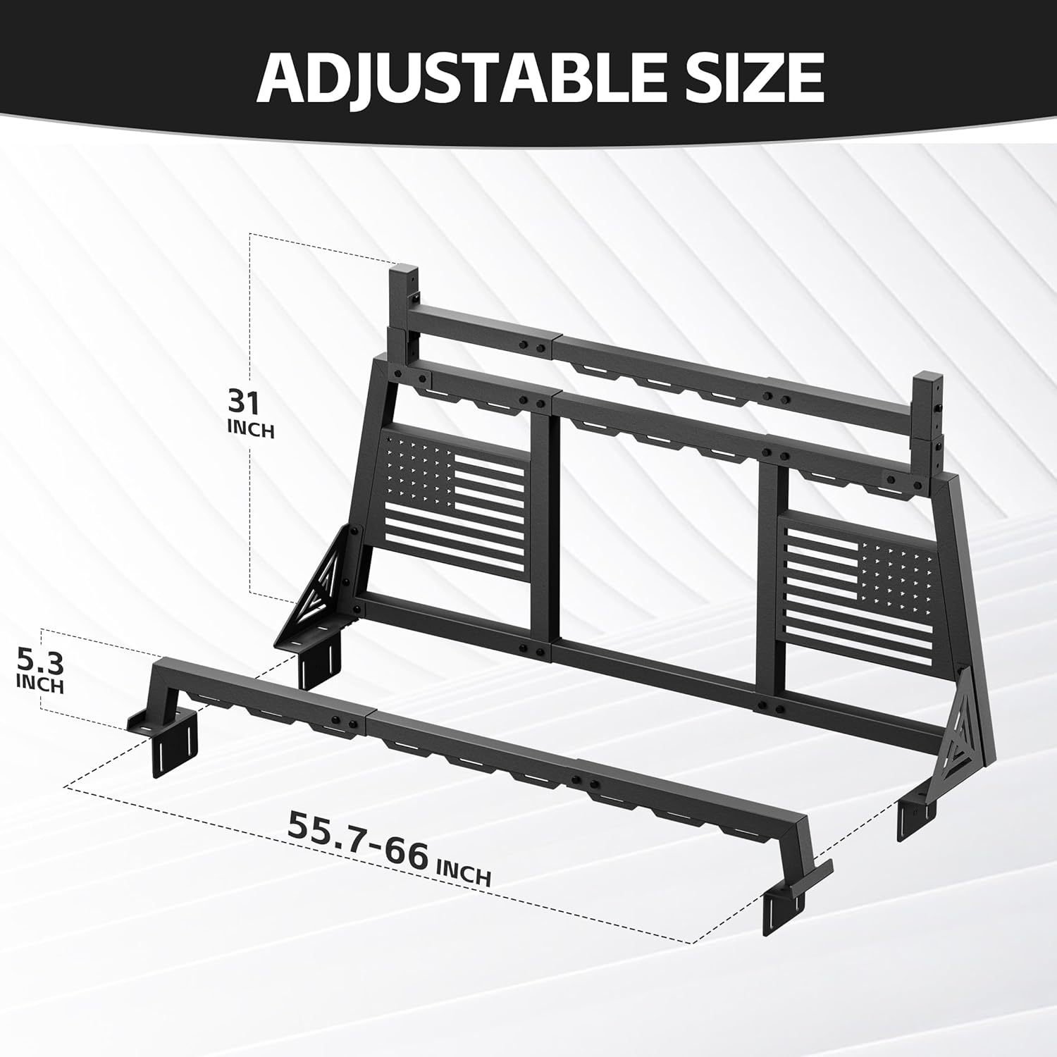 YZONA Truck Headache Rack Adjustable Roll Bar Compatible with Ford F150/ Titan/Silverado 1500 & GMC Sierra 1500/ Frontier/Toyota Tundra/Tacoma/Chevy Colorado & GMC Canyon/Gladiator JT