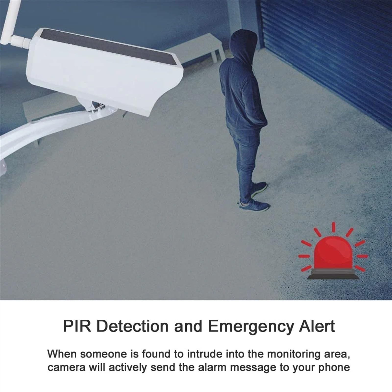 Telecamera di sicurezza, Telecamera IP a energia solare a batteria da 2 MP Allarme PIR Rilevamento movimento Pannello di sicurezza audio bidirezionale(2MP Cam 128G)