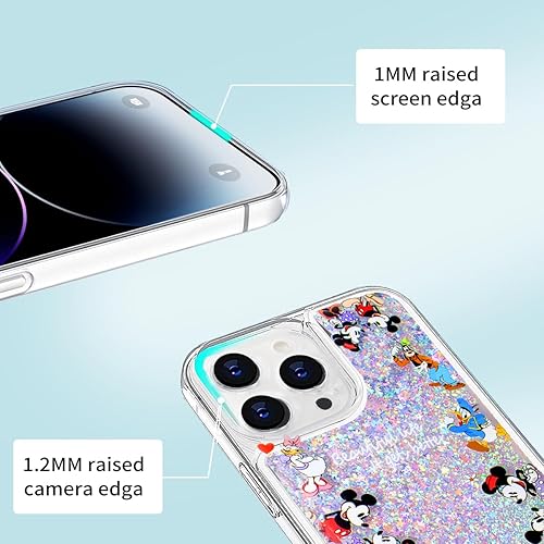 Miniatura 3 de Threesee Funda protectora para Samsung Galaxy S20 Plus con diseño de dibujos animados, Mickey Minnie Mouse Donald Duck Bling Liquid Quicksand Soft