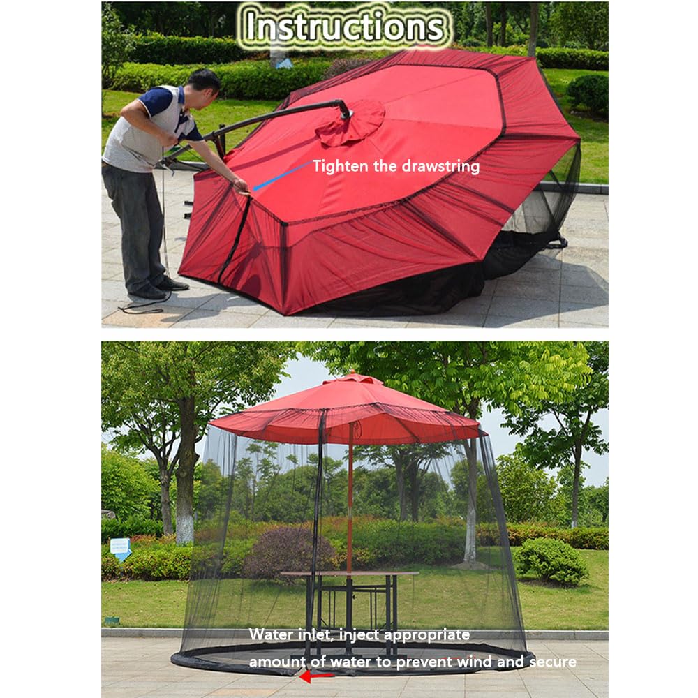 Moskitiera ogrodowa, Pokrowiec na siateczkę parasol zewnętrzny, biały, 300x230cm