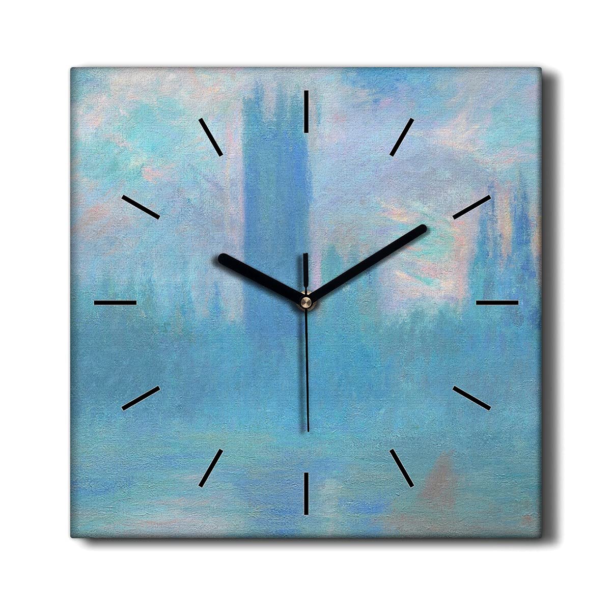 Horloge sur Toile Monet 30x30cm pour un Salon Élégant et Silencieux