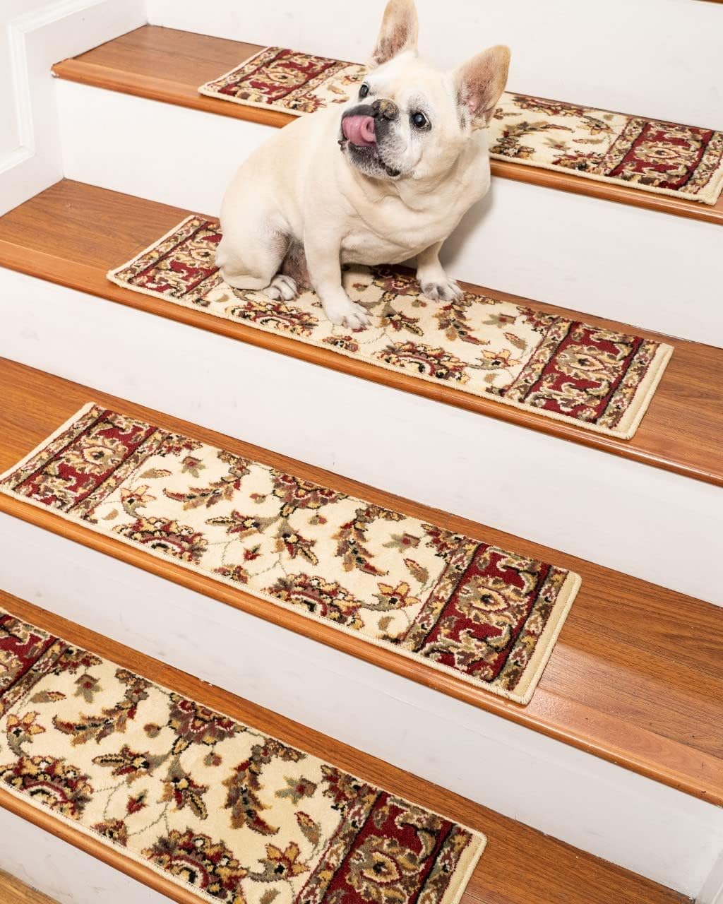 Natural Area Rugs Cream Sidney DIY Pet Friendly Carpet Stair Treads/Rugs Safety Slip Resistant for Kids, Elders, and Dogs. 9 x 29 (13) w/Double Sided Strips Included