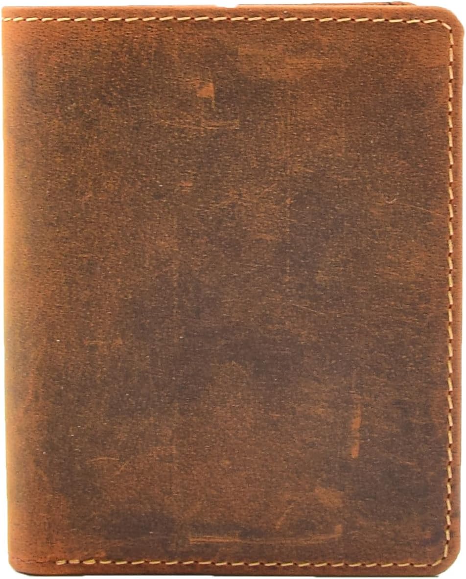 Mens Tan Colour Hunter Leather Wallet RFID Bifold HOL90