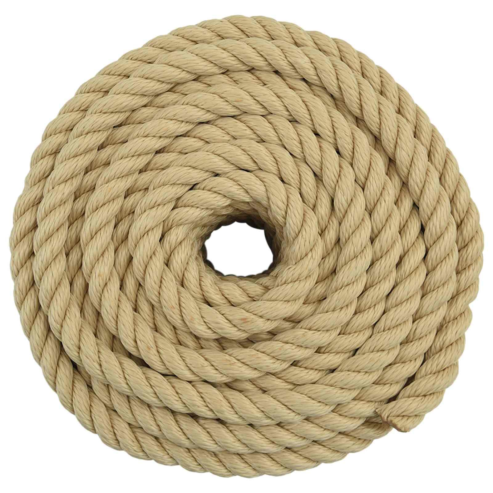 Cuerda de barco 50 m 2 cm natural PP | Flotador ligero, nudo fácil, para vela, camping, tender la colada, resistente a la intemperie
