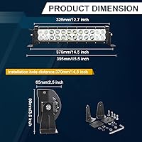 Vista 2 de Willpower 13 en 16 pulgadas 72W Spot Flood Combo LED Barra de luz de trabajo para camión coche ATV SUV 4X4 Jeep Truck lámpara de conducción