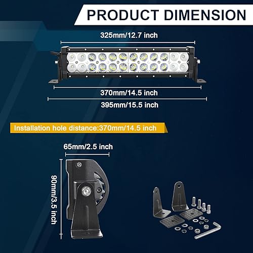 Miniatura 2 de Willpower 13 en 16 pulgadas 72W Spot Flood Combo LED Barra de luz de trabajo para camión coche ATV SUV 4X4 Jeep Truck lámpara de conducción