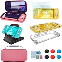 Vista 1 de Kit de accesorios para Nintendo Switch Lite Paquete de accesorios YOOWA con funda de transporte, funda protectora, paquete de 2 protectores