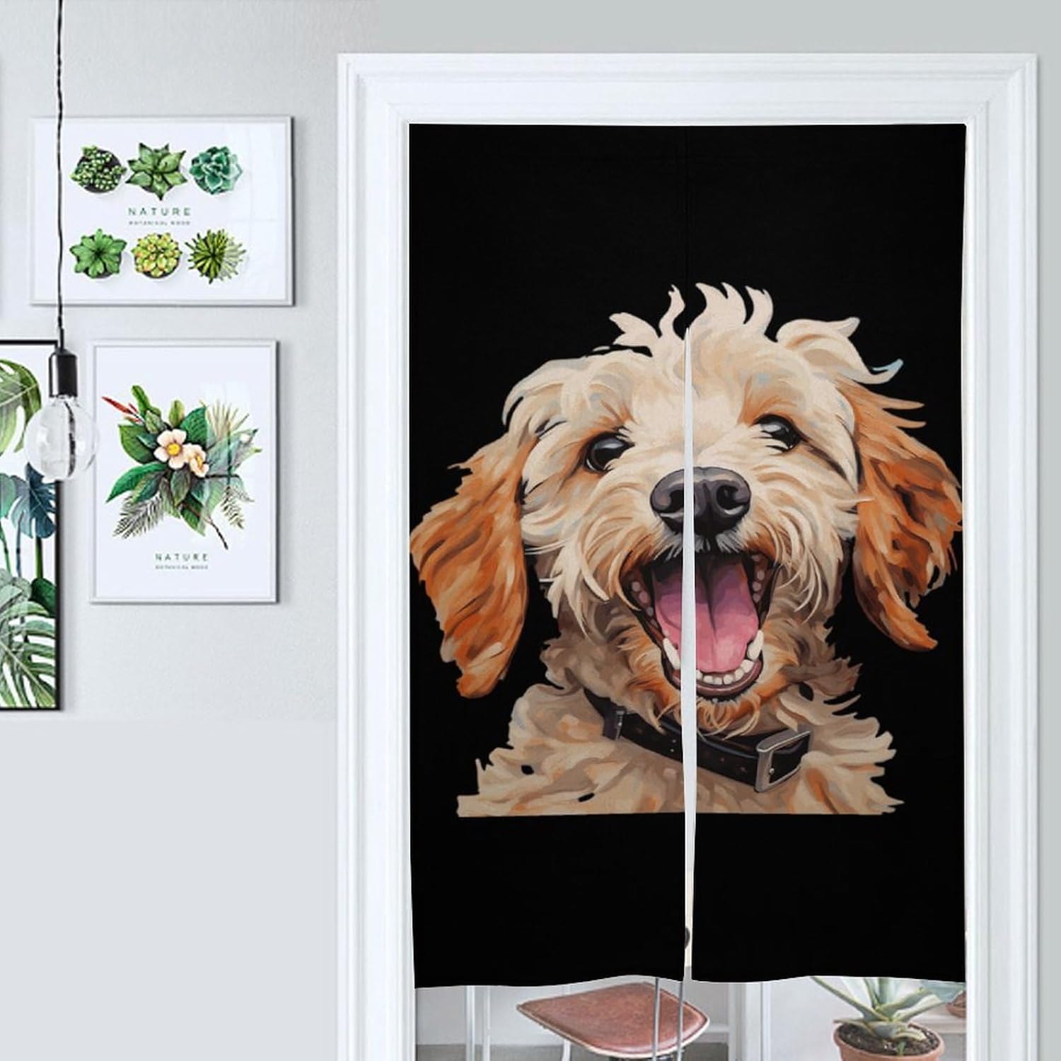 Labradoodle Poodle Door Curtain Blackout Door Cover Curtains Door Screen for Home Accessories