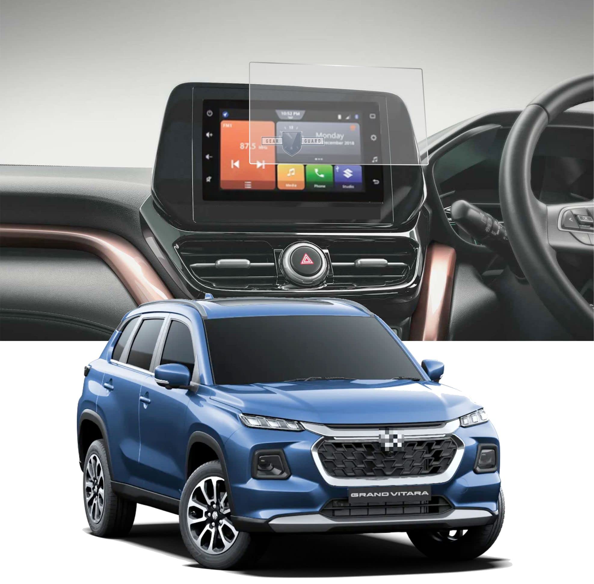 Gear Guard Screen Gaurd For Maruti Suzuki Grand Vitara 2022-2025 Accessories 7 Inch Touch Screen Infotainment System - Matte-image-16