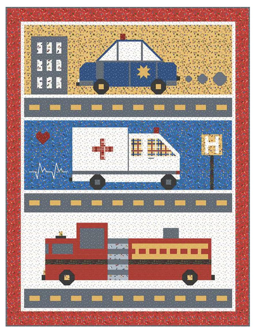 Riley Blake Save the Day Quilt Kit – It Takes a Village Collection by Jennifer Long | 70" x 92" Quilt Pattern & Fabric for Top + Binding | Inspiring Community Heroes Theme