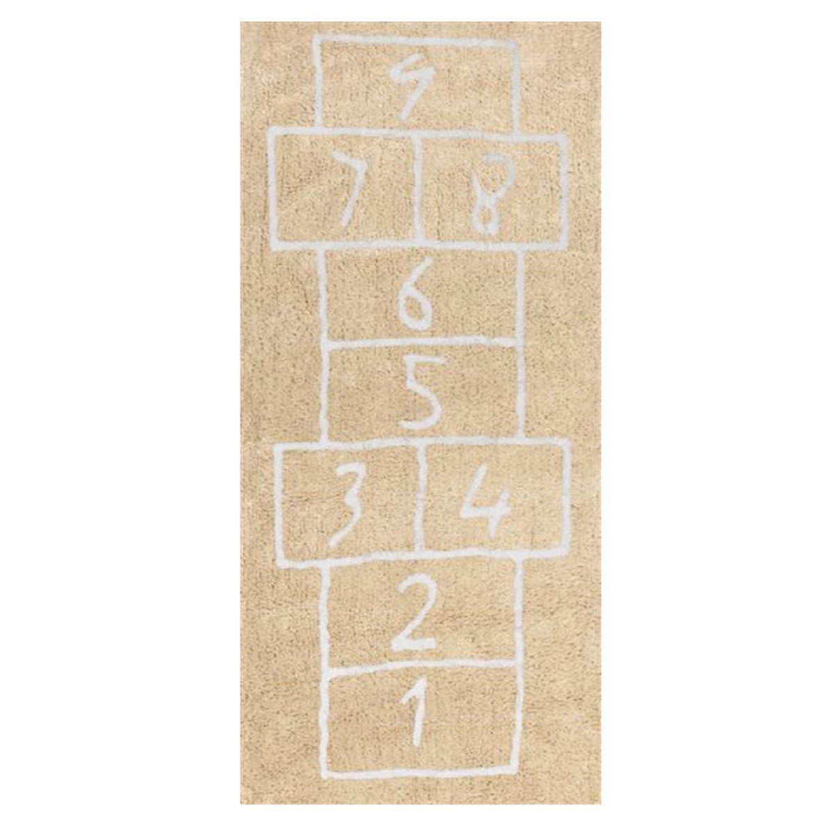 Aratextil Pata Coja Alfombra Infantil, Algodón, Beige, 90x200 cm