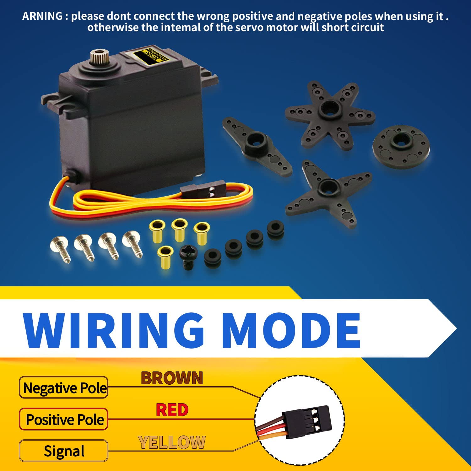 6pcs MG995 55g Micro Servo Motor Kit - Metal Gear, 180 Degree, For RC Car Robot Arduino Project (4.8-7.2V) - View #11