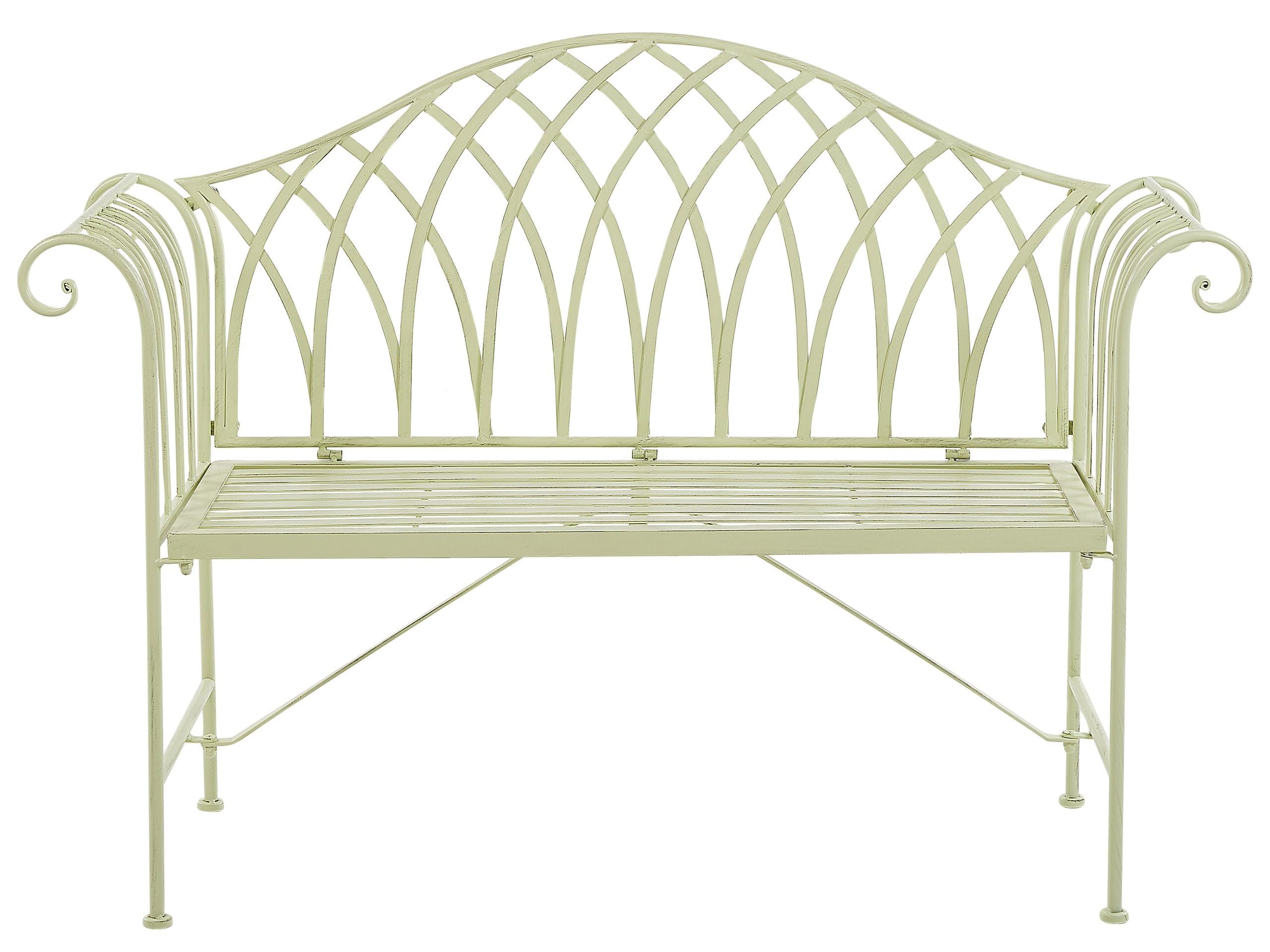 Banco de jardín de metal verde Beliani Milazzo de 130 cm para exterior