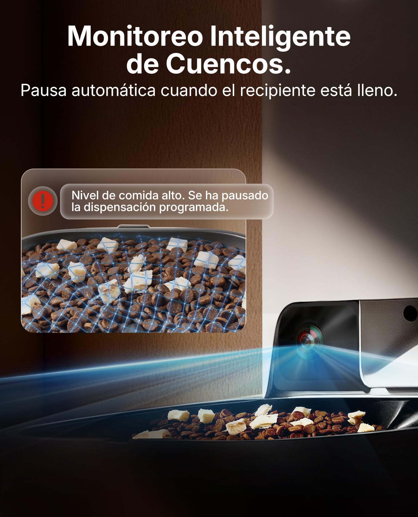 PETKIT Nuevo Comedero Gato Automatico con Cámara, Reconocimiento de Varios Gatos, 2.4G & 5GHz WiFi, Doble Tolva 5L Dispensador Comida Gatos/Perros, 1080P HD, Función AI, Cuenco de Acero Inoxidable