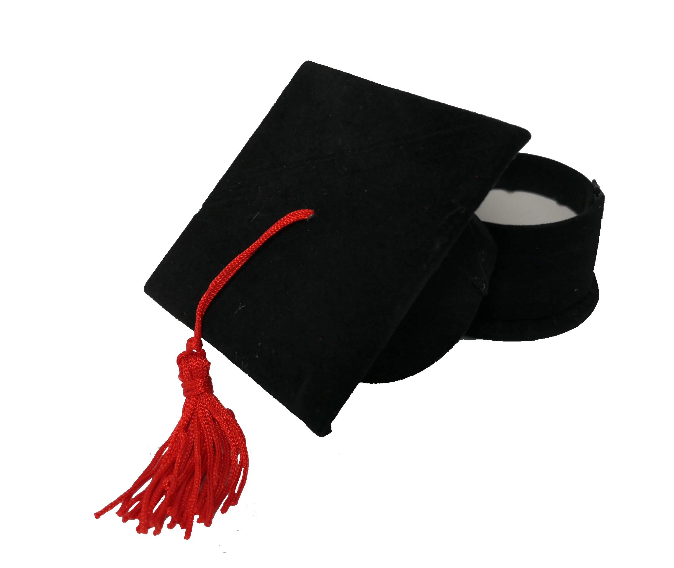 Lotto pezzi 20 Bomboniera CAPPELLO TOCCO, pannetto con nappina, portaconfetti 7x4, LAUREA, DIPLOMA (CKKAP) (NERO)