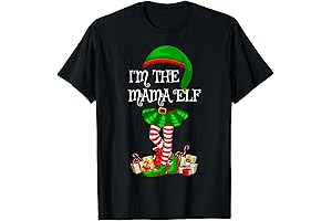 Matching Family Group I'm The Mama Elf Christmas T-Shirt