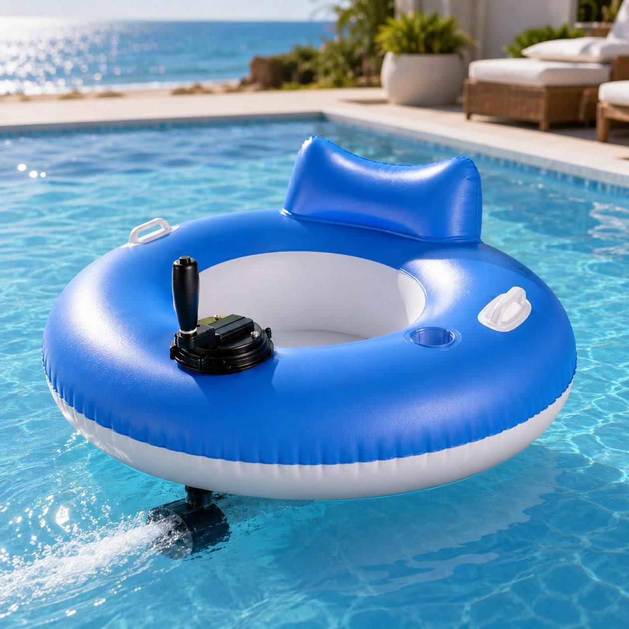 Galleggiante Elettrico Motorizzato per Piscina, Lettino Gonfiabile per Adul Cercle