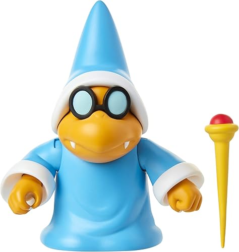 Nintendo Super Mario Magikoopa - Figura de acción articulada articulada de 4 pulgadas con accesorio de varita