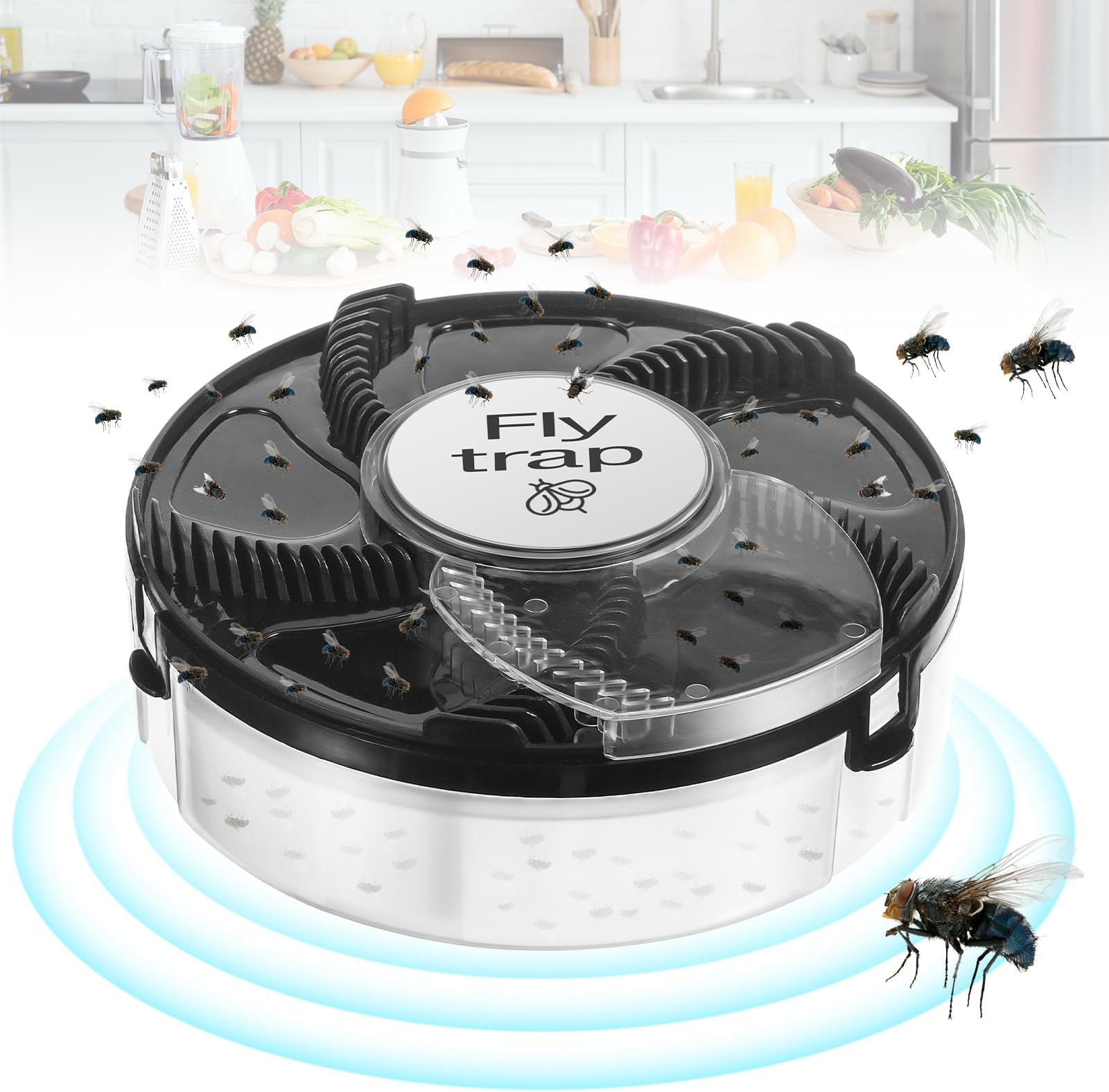Electric Fly Trap Pest Device Gnat Flying Insect Trap Automatic Indoor Fly Trap Pest Reject Control Catcher Insect Repellents Tools for Garden,Auto,Ranch,Rotate Resueable Catcher for House Fly