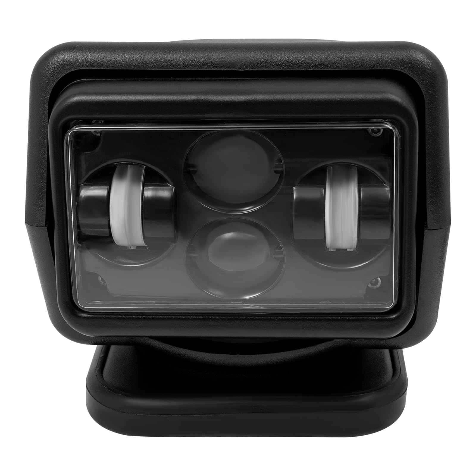 OUKANING Faro da lavoro a LED, 60 W, 600 m, 8000 lm, con telecomando, 5 A, IP67, rotazione a 360°, 6500 K, per fuoristrada, ATV, camion, barche (nero)