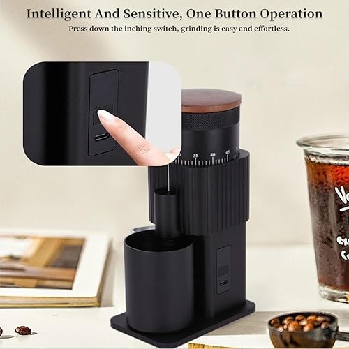 Miniatura 7 de Molinillo de café eléctrico recargable de acero inoxidable rebaba ajustable regalo portátil Navidad USB recargable