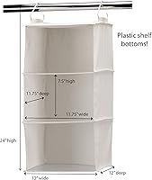 Vista 37 de Household Essentials Organizador colgante de mezcla de algodón con 3 estantes de almacenamiento, mezclilla
