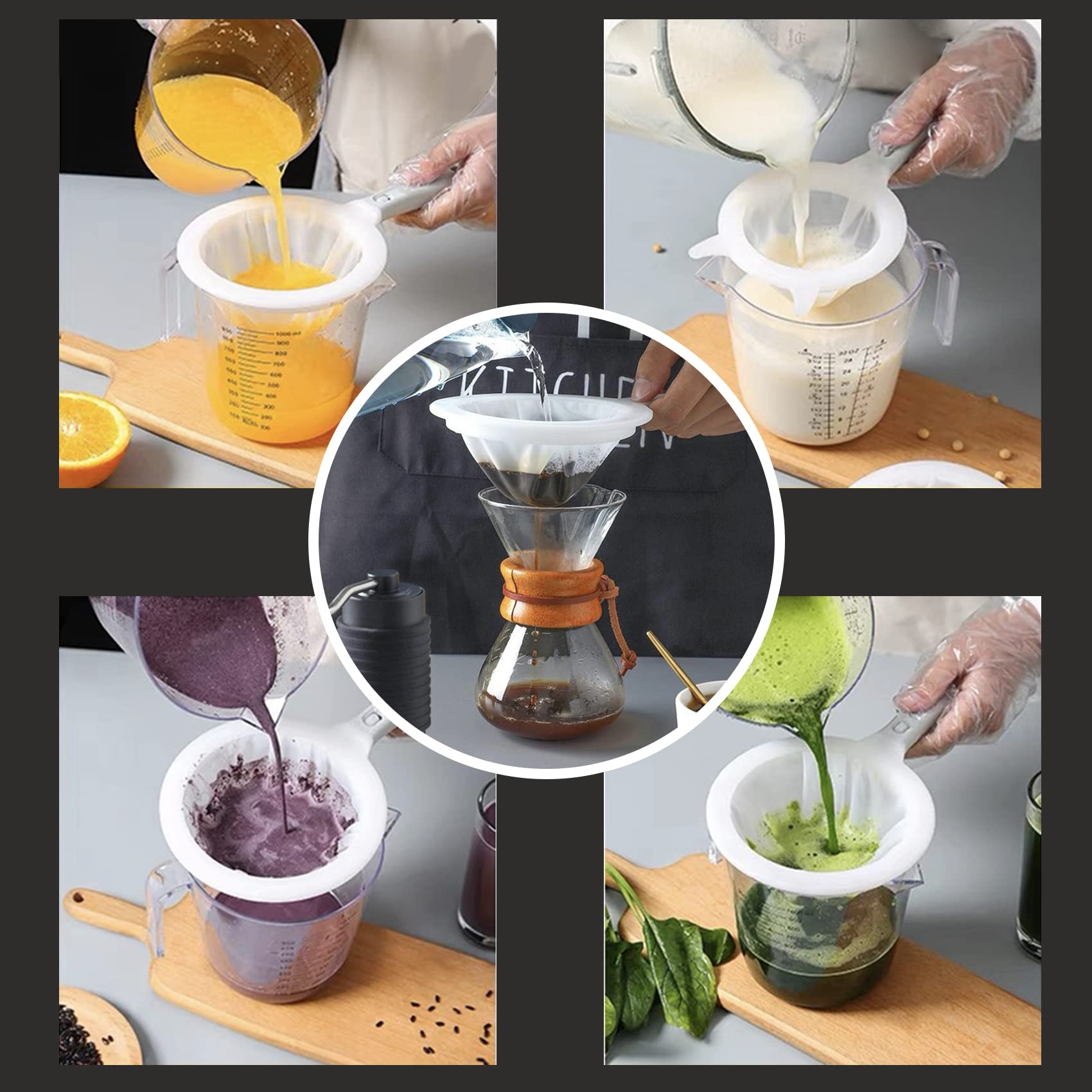 Colino Da Cucina In Nylon 100 Maglie - Con Manico Antiscottatura, Per Latte, Caff&egrave;, Succo