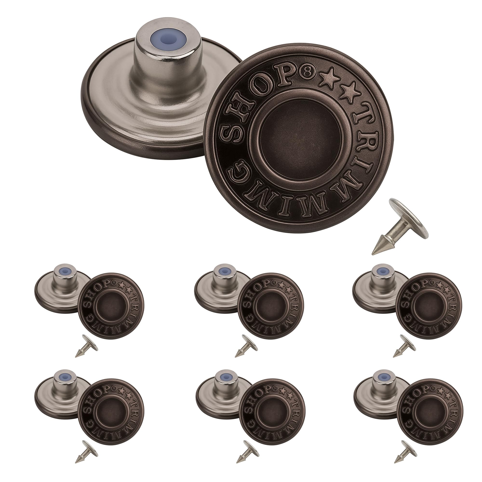 Trimming Shop Stud Buttons 14mm Gunmetal 100 Pcs Metal Hammer On Denim Bags