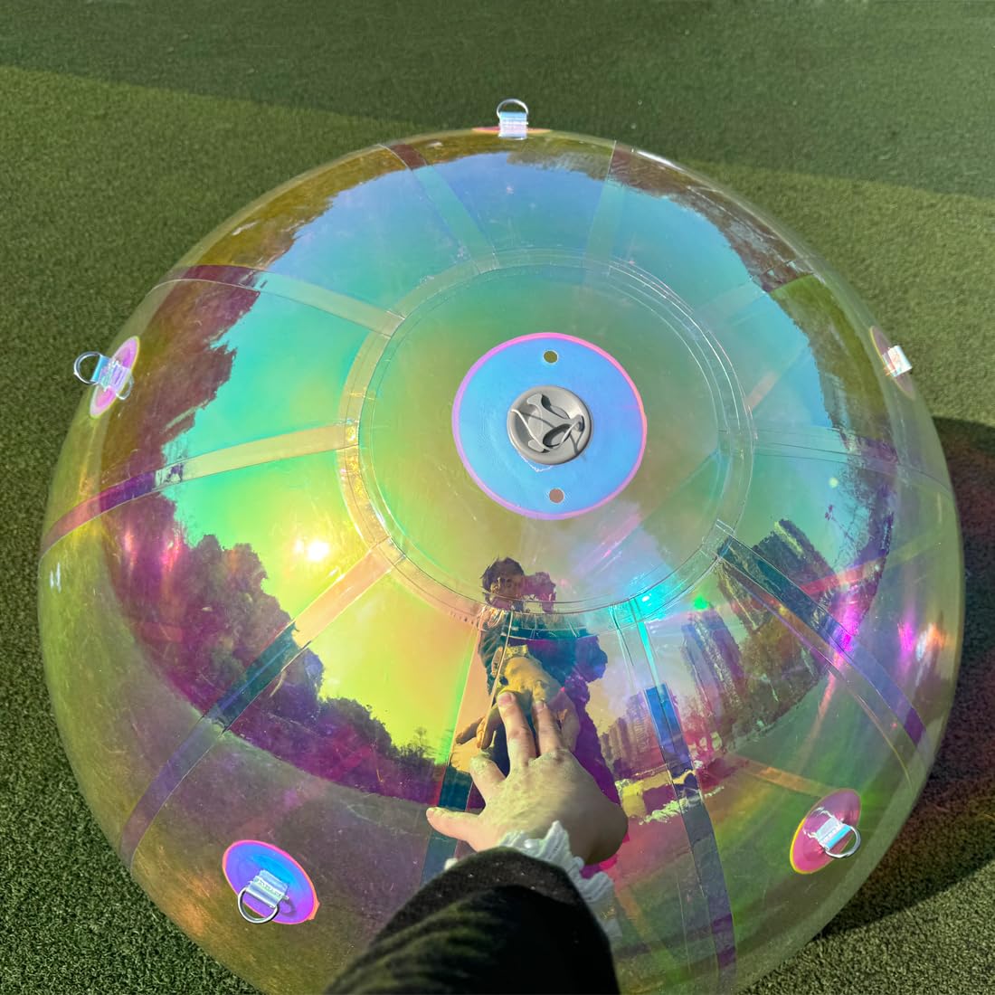 Riesige Aufblasbare Discokugel, 2,1 M Durchmesser – Mit Farbigen LED-Lichtern, Inkl. Gebläse & Zubehör Für Partys, Hochzeiten, Events