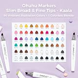 Ohuhu feutres alcool, 60+1 Couleurs feutre à alcool permanent à double pointe, rechargeable, à mélange parfait Pour les artistes et les adultes, coloriage Dessin Animé Bandes Dessinées - Série Kaala - 4
