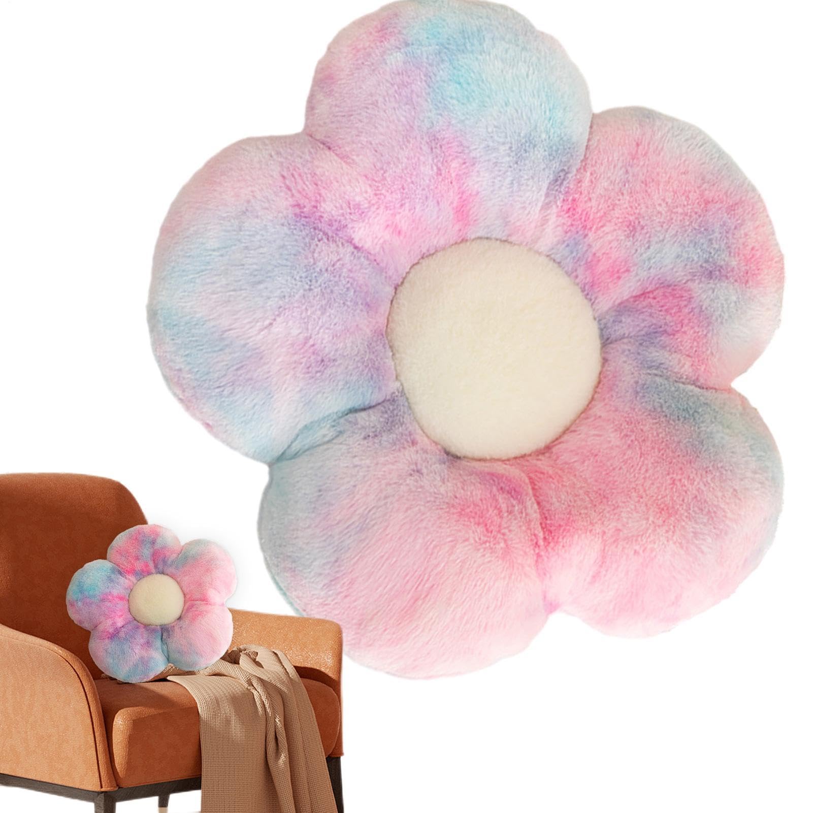 Blumen-Bodenkissen, Blumenkissen für Auto Weiches Sitzkissen, niedliche | Reißverschluss für Wohnzimmer, Auto, Sofa, Stuhl, Balkon, Couch Bunt 35cm