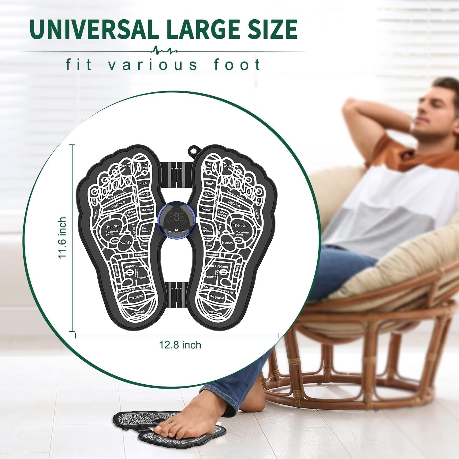 "Electric foot circulation stimulator for recovery of EMS Foot Massagar as well as Heat and Remote - Pen Relief, Neuropathy, Planter Facteria and Muscle - Adjustable Intensity, Portable and Recruitment" "Electric foot circulation stimulator for recovery of EMS Foot Massagar as well as Heat and Remote - Pen Relief, Neuropathy, Planter Facteria and Muscle - Adjustable Intensity, Portable and Recruitment"