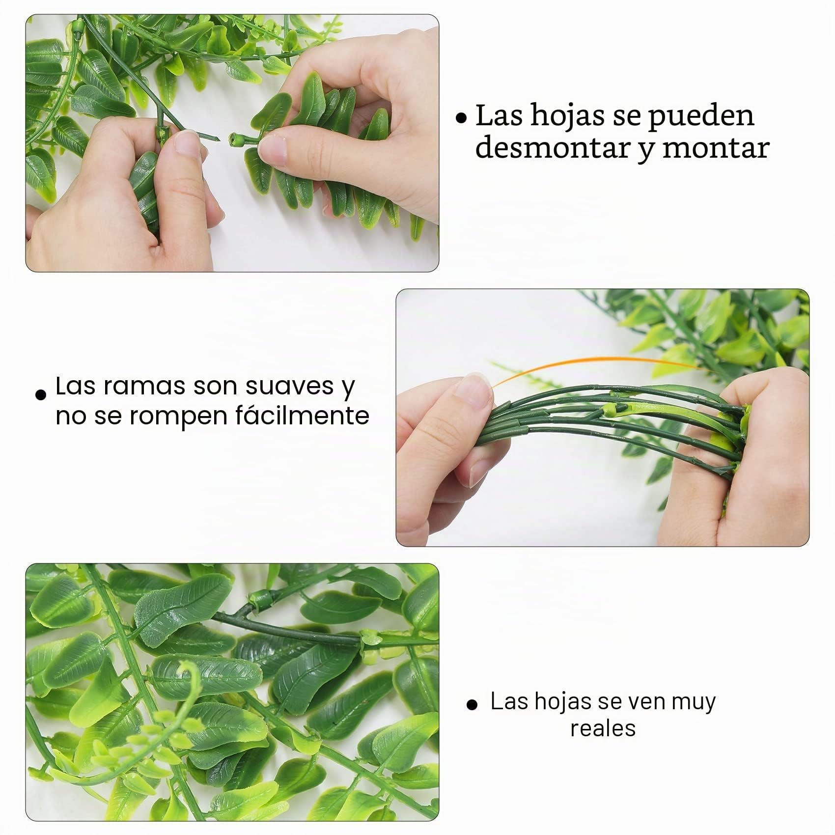 Huryfox Planta Artificial Colgante de Helecho - Decorativas de Hojas de Hiedra Falsa para Interiores y Exteriores, Decoración de Follaje Falsificado para Sala de Estar, Cocina, Balcón, Jardín