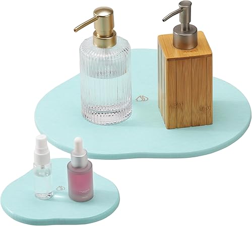 Navaris Plateau en diatomite - Lot 2x plateau organisateur pour évier cuisine sa